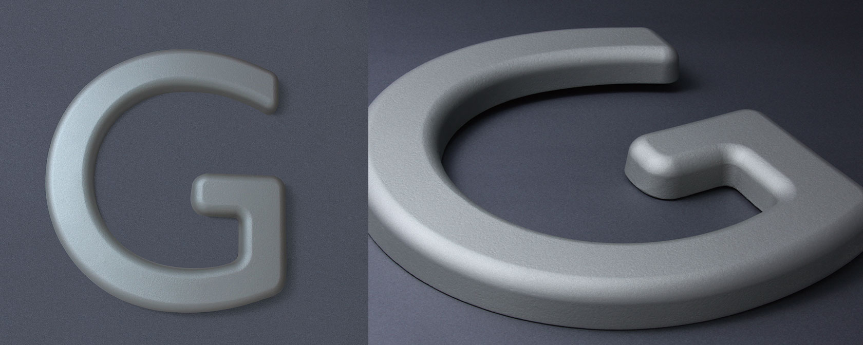 G-Styleレター ラウンドビットカット＋セミストレートカット断面図