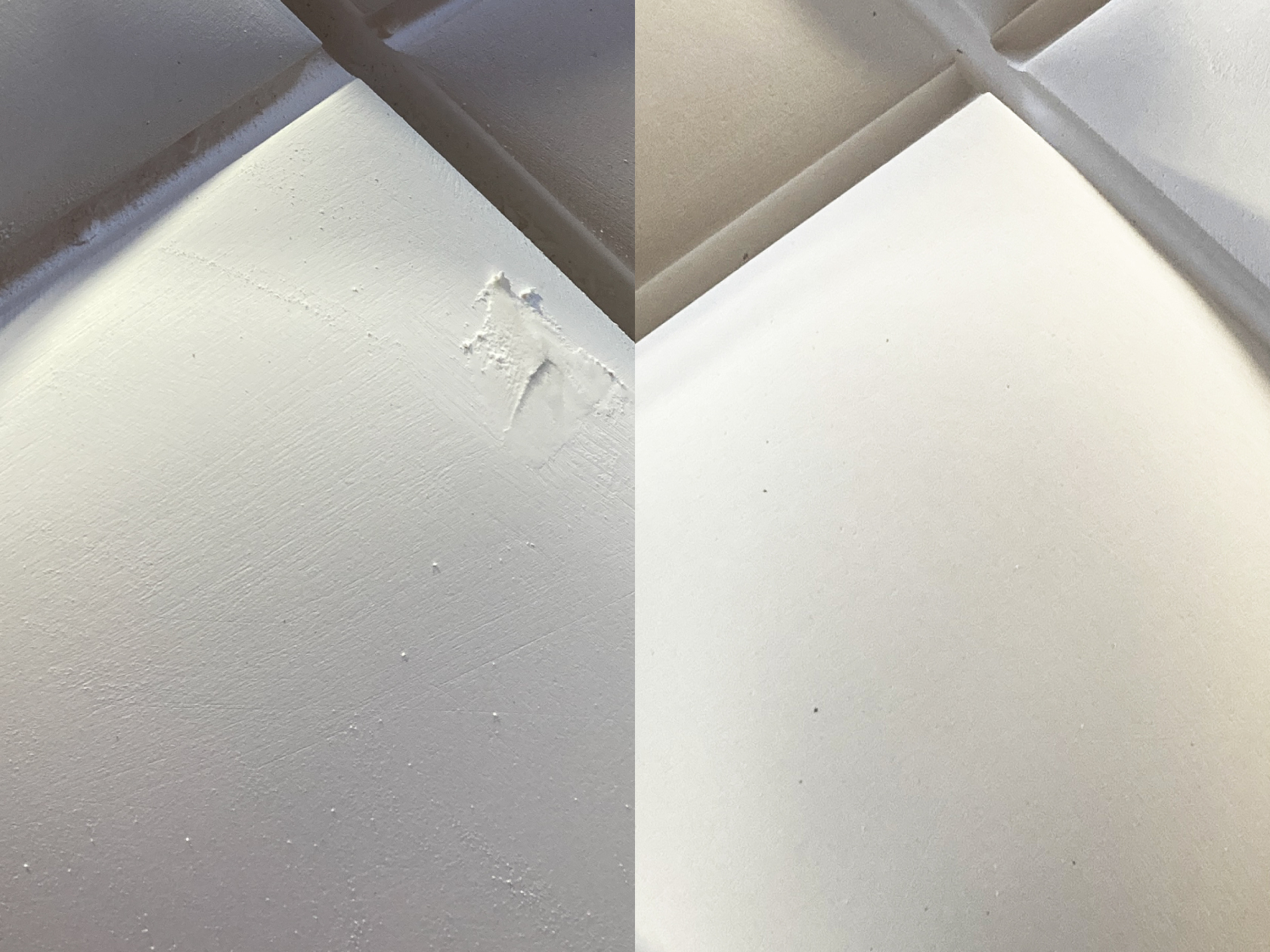 二次研磨の前後比較